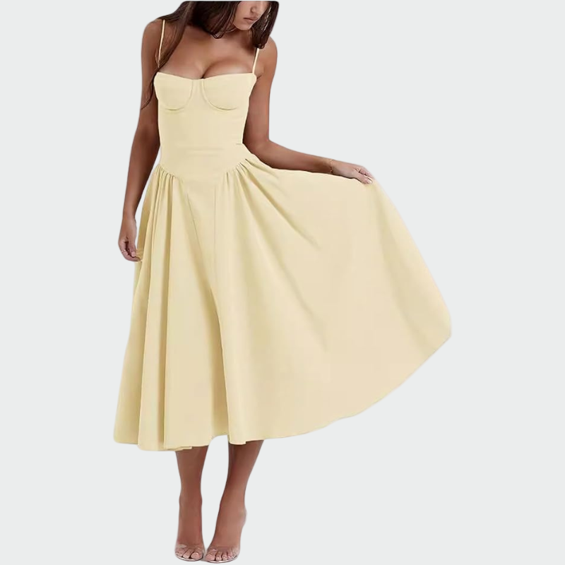 Maxi Robe Satinée à Fines Bretelles