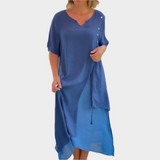 Robe Maxi Élégante en Couleur Unie