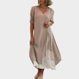 Robe Maxi Élégante en Couleur Unie