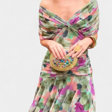 Robe Maxi Fleurie à Décolleté en V et Détails Romantiques