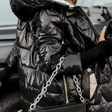 Lina | Veste matelassée longue et chaude avec une grande capuche