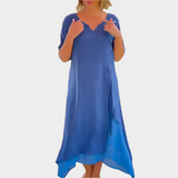 Robe Maxi Élégante en Couleur Unie