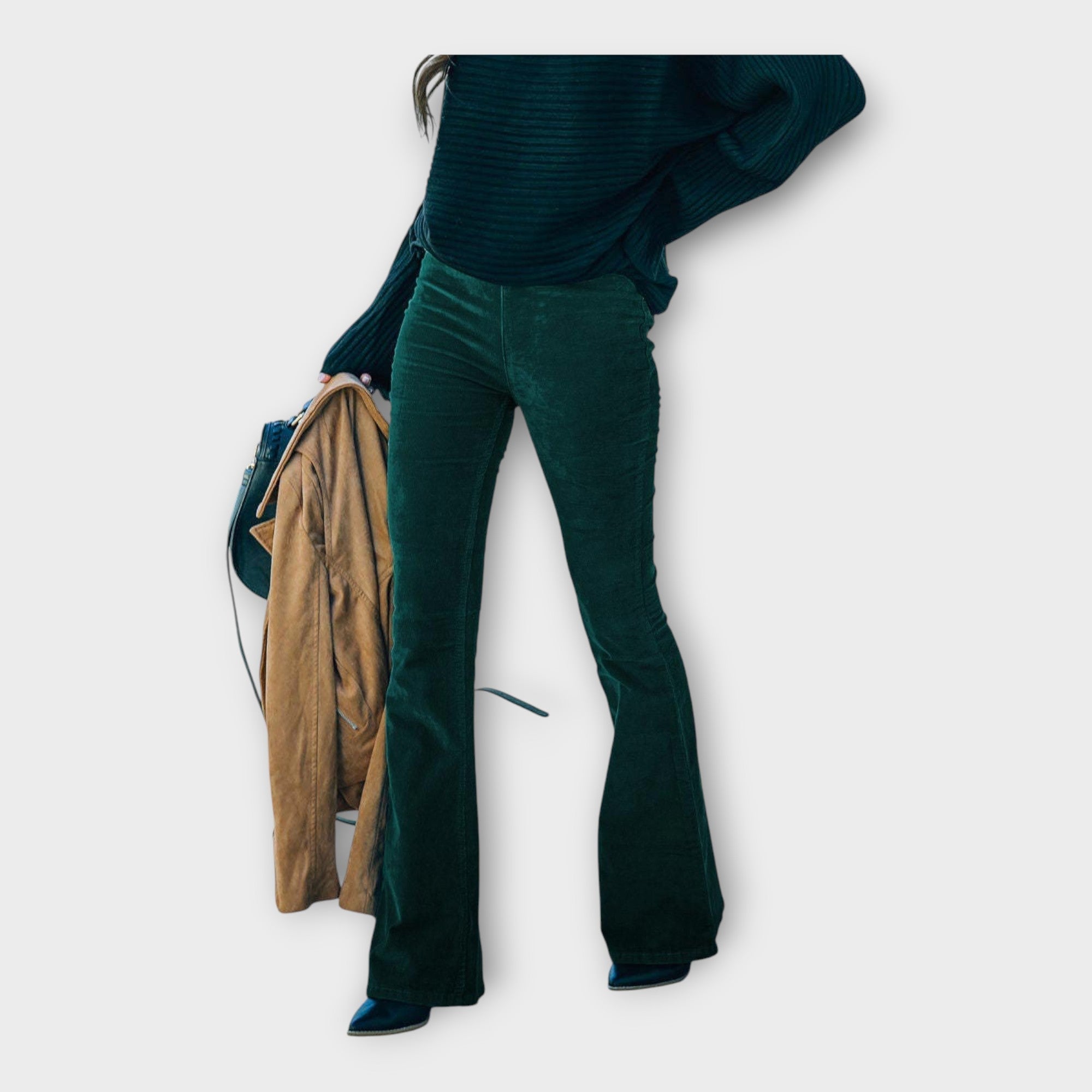 Pantalon Élégant Ajusté avec Bas Évasé