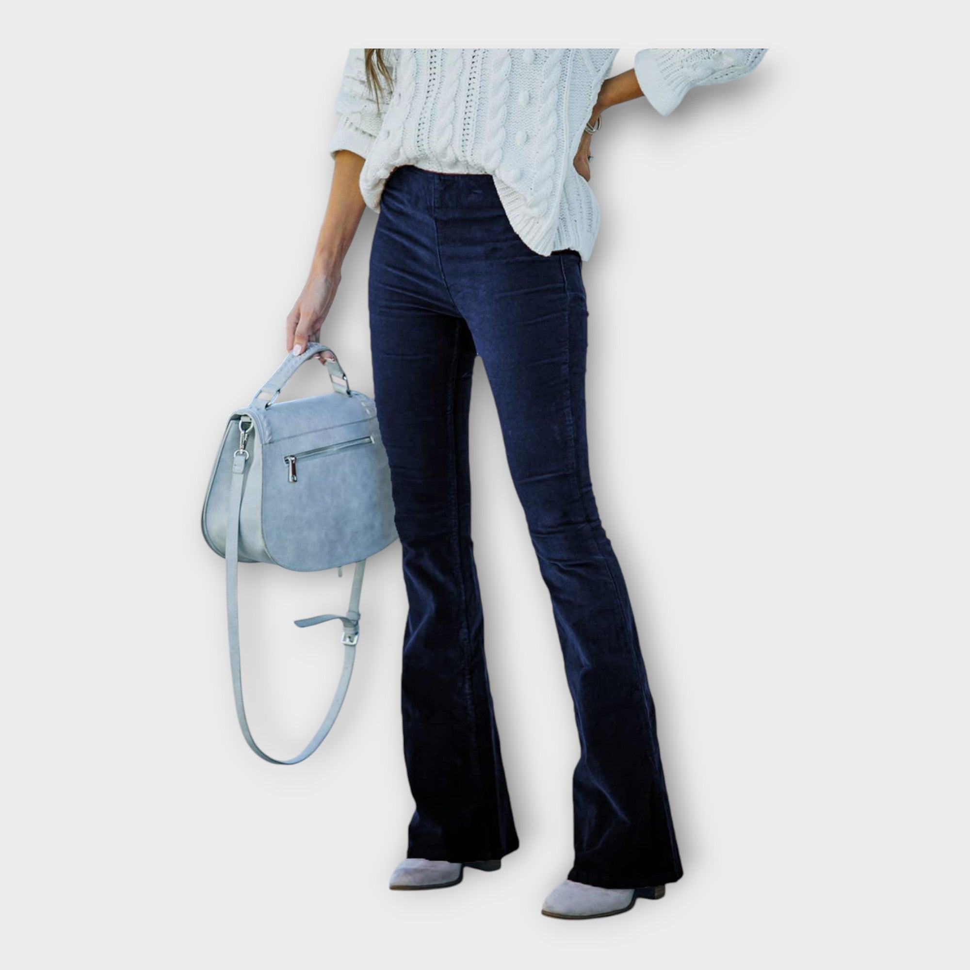 Pantalon Élégant Ajusté avec Bas Évasé