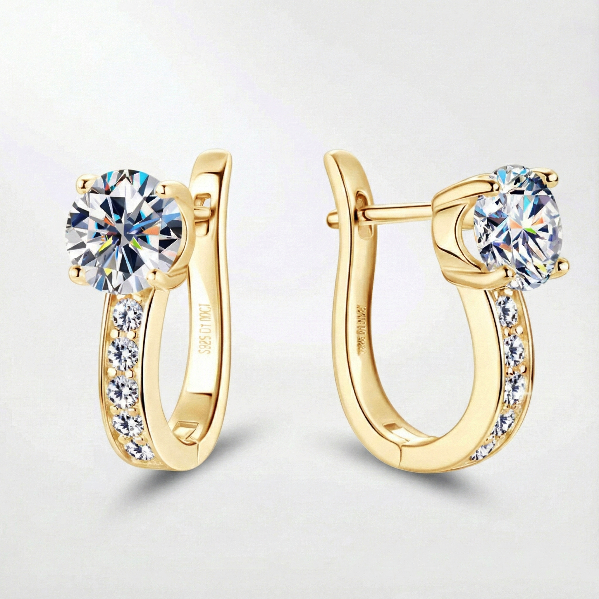 Créoles en moissanite avec sertissage en canal