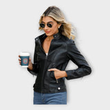 Veste en Cuir Chic au Design Moderne et au Style Classique