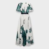 Robe maxi ceinturée à coupe fluide