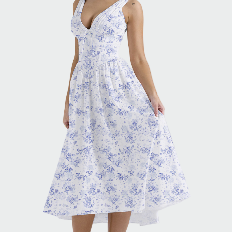 Robe Midi Florale Romantique