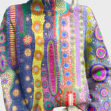 Pull Tricoté à Col Roulé avec Motif Solaire