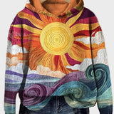 Pull rétro avec motif de soleil