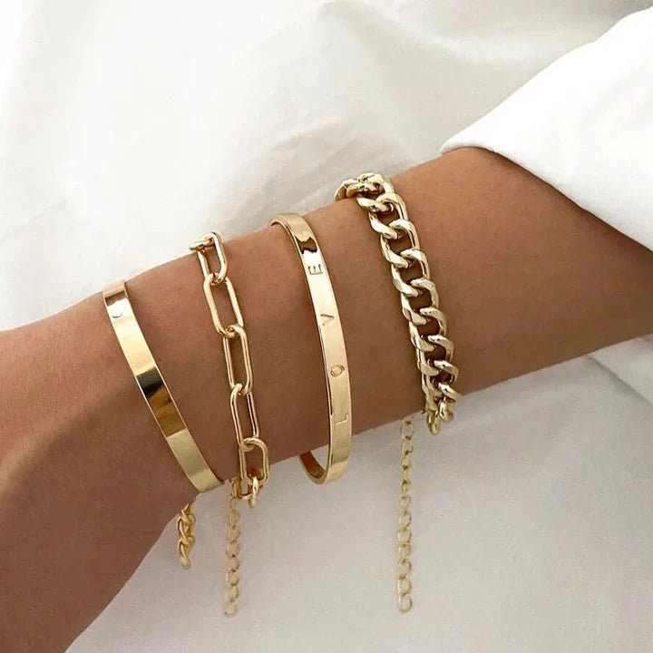 Ensemble de Bracelets Elan Mercer en Or Blanc