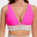 Maillot de Bain Haut à Taille Élevée avec Renfort