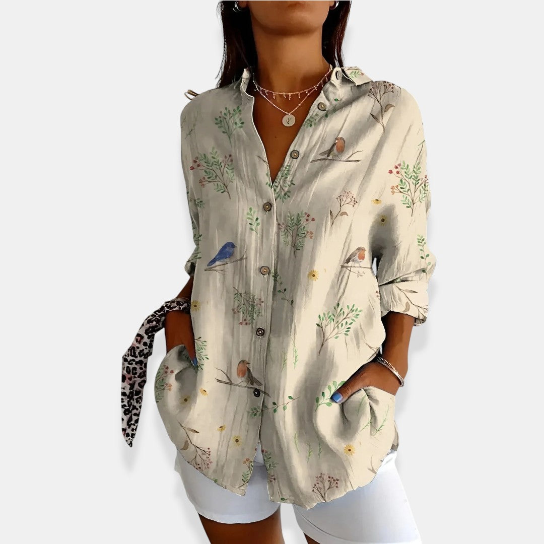 LYSSA™ | Blouse Fleurie à Boutons