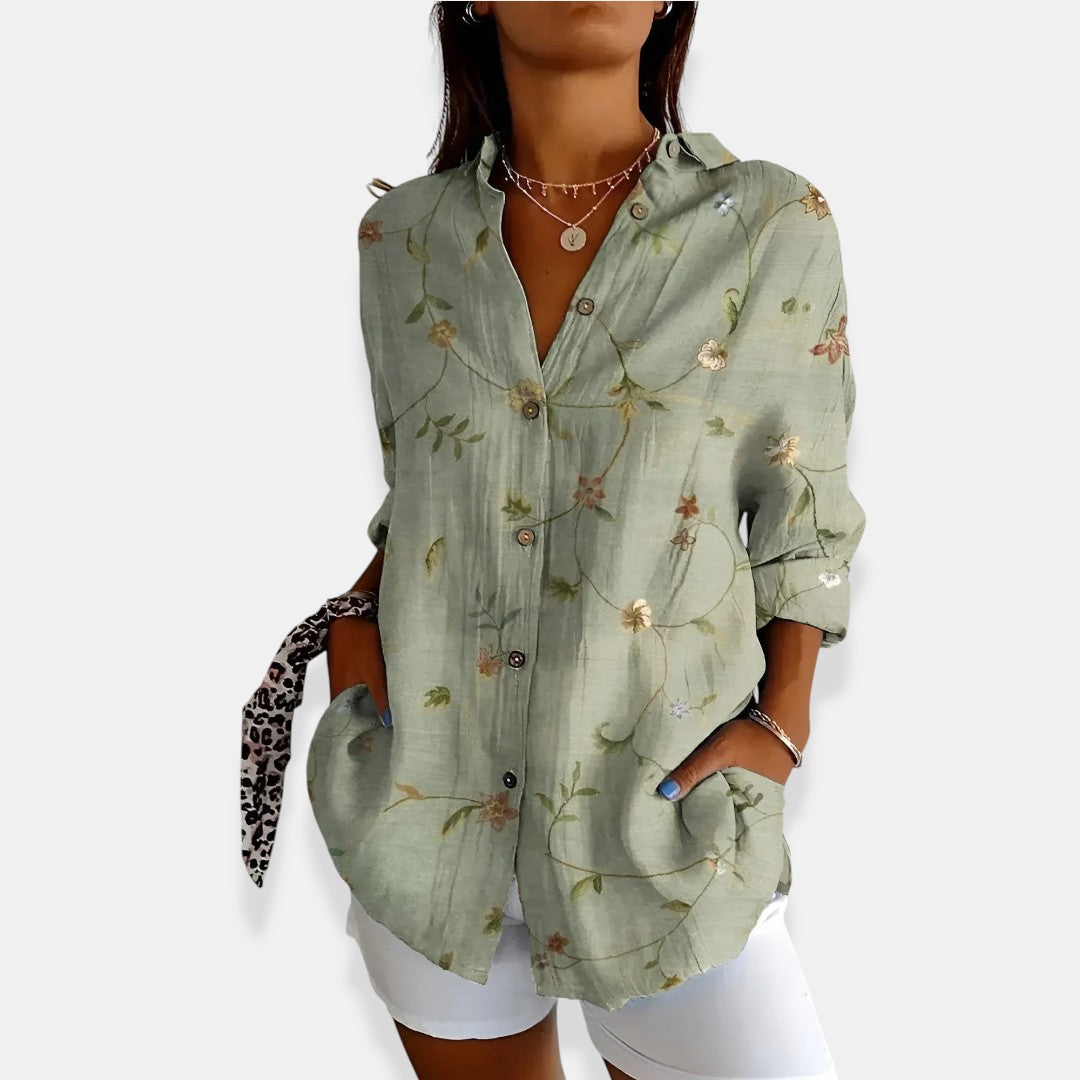LYSSA™ | Blouse Fleurie à Boutons