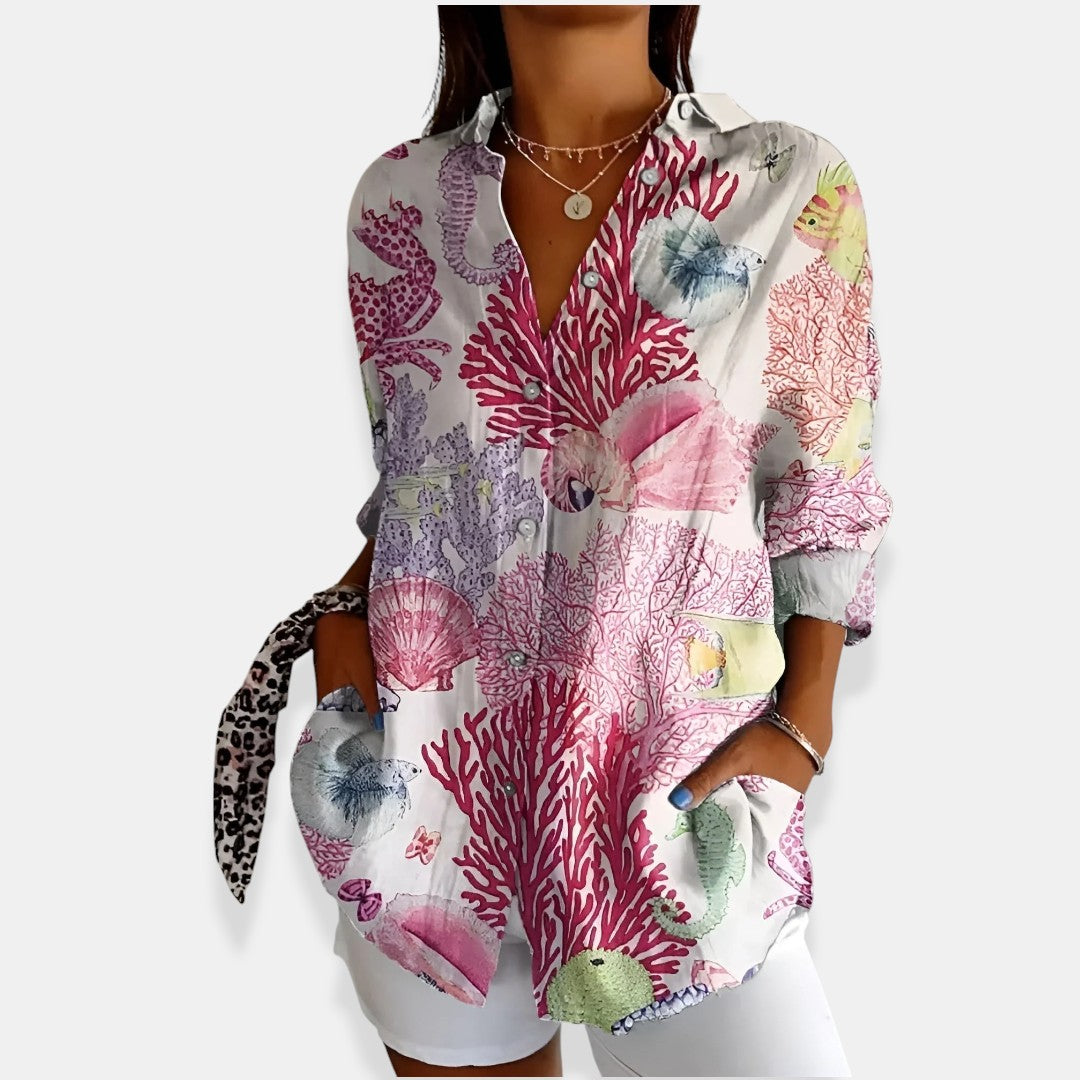 LYSSA™ | Blouse Fleurie à Boutons